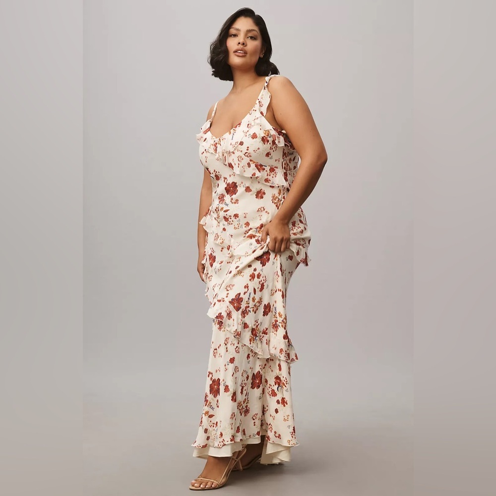 NWT Anthropologie Let Me Be Sleeveless Ruffle Floral
Maxi Dress Size 14 - Picture 1 of 15